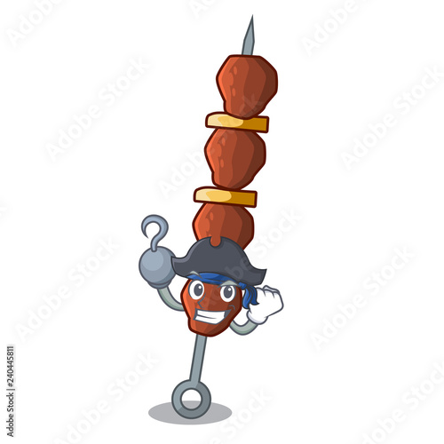 Pirate chickin shish with sticks a cartoon