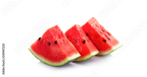 Sliced ripe watermelon isolated on white background
