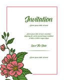 Invitation card with flower design hand draw vector art