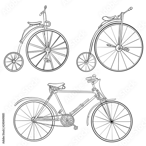 Fototapeta wektor zabytkowe rowery