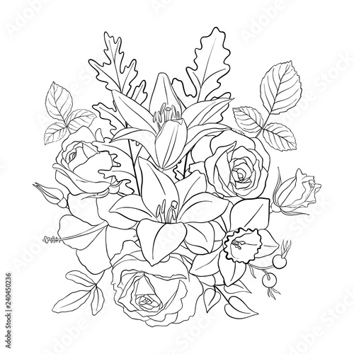 vector floral composition