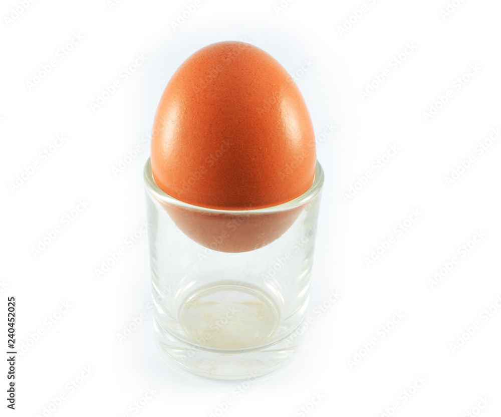 fresh eggs in glass isolated on white background fresh eggs in glass isolated on white background