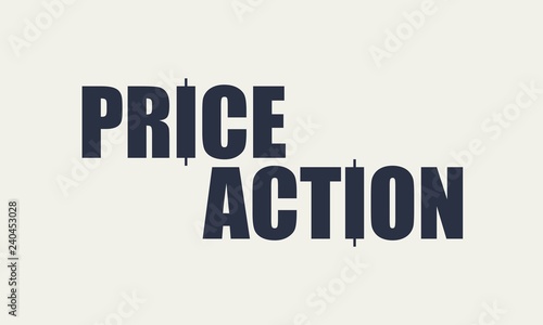 Stock market and exchange. Price action emblem with japanese candles