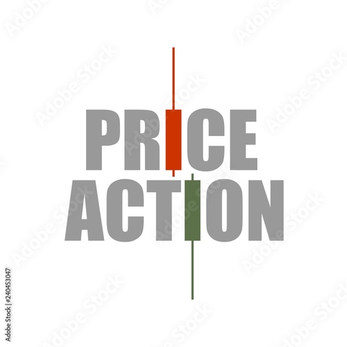 Stock market and exchange. Price action emblem with japanese candles