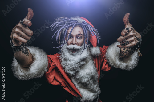 terrible robber dressed as Santa Claus
