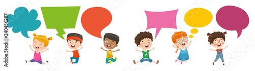 Vector Illustration Of Kids Speech Bubble