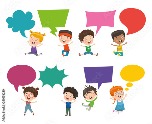 Vector Illustration Of Kids Speech Bubble