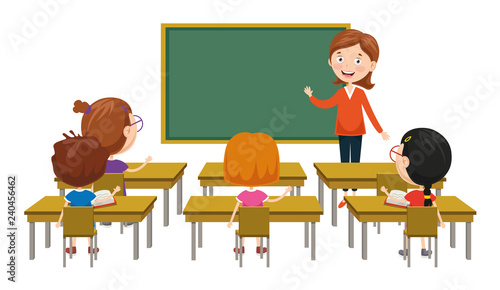 Vector Illustration Of Classroom