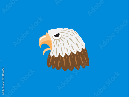 Eagle head in cartoon style. Vector illustration.