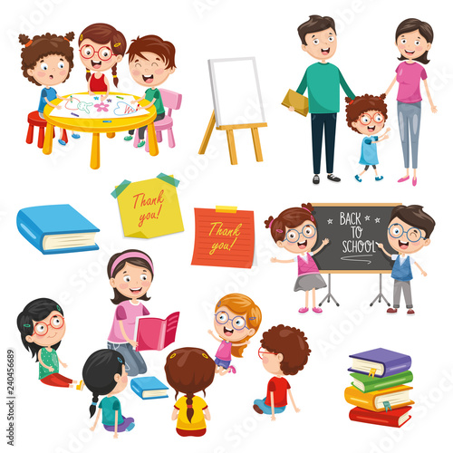 Vector Illustration Of Education Elements