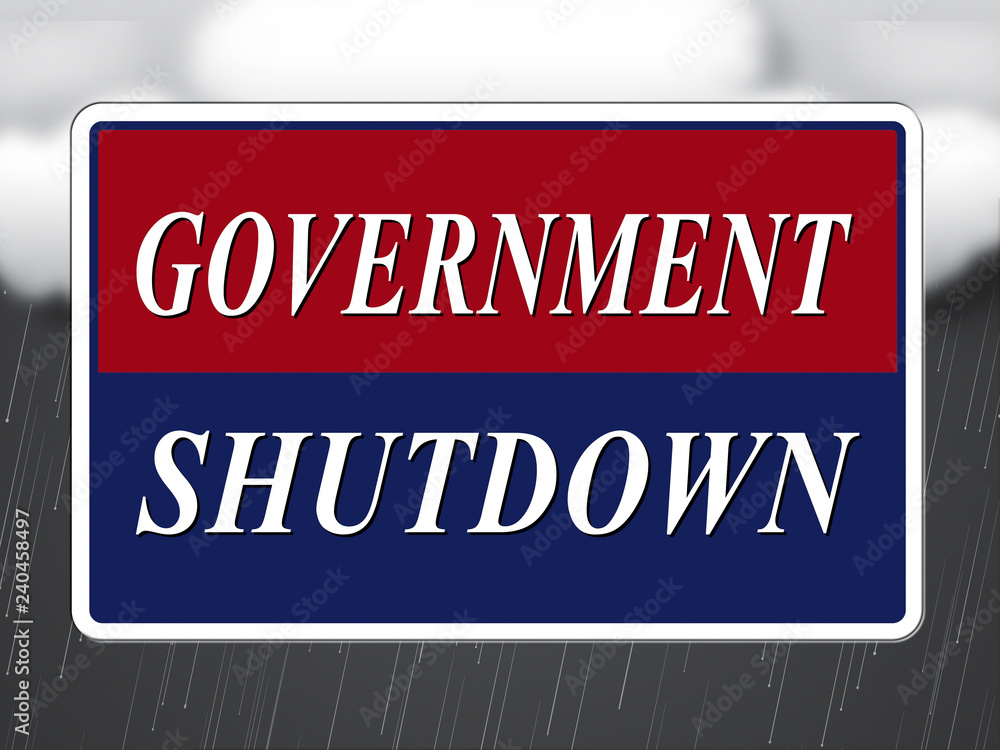 Government Shutdown Signboard Means America Closed By Senate Or President