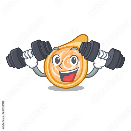 Fitness chicken coxinhas on the table cartoon