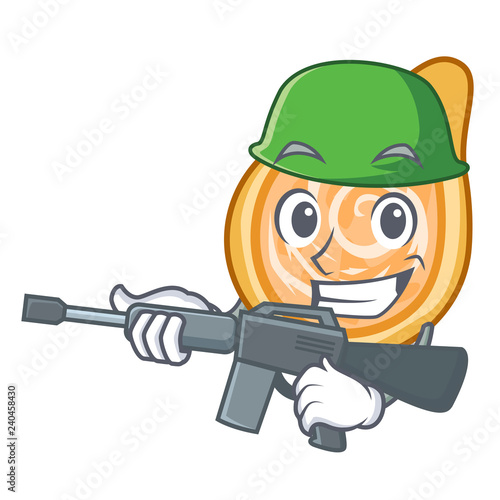 Army chicken coxinhas on the table cartoon