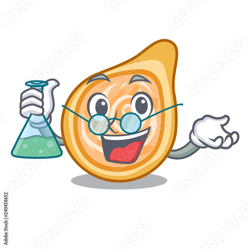 Professor snacks coxinha on a character plates