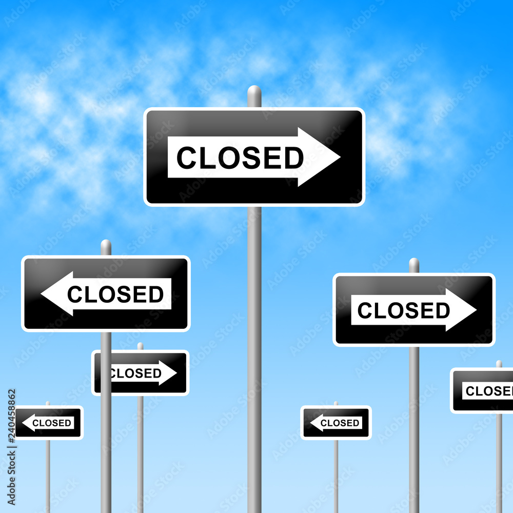 Fototapeta premium Government Shut Down Signs Means United States Political Shutdown