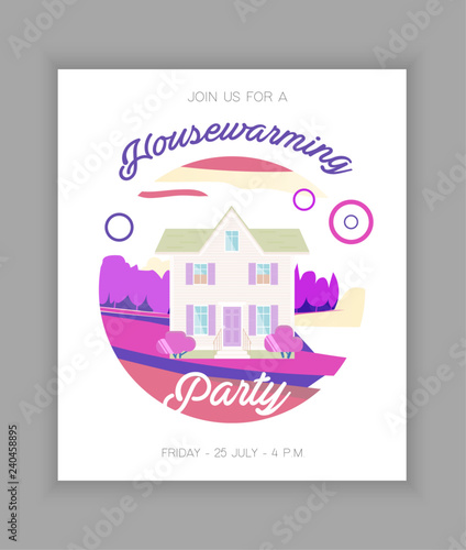Housewarming party invitation card design.