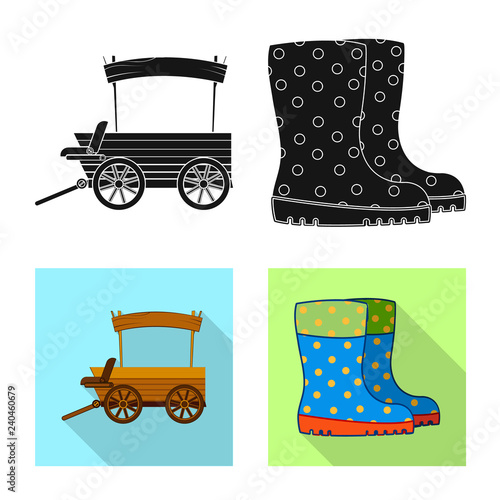 Vector design of farm and agriculture sign. Collection of farm and plant stock symbol for web.