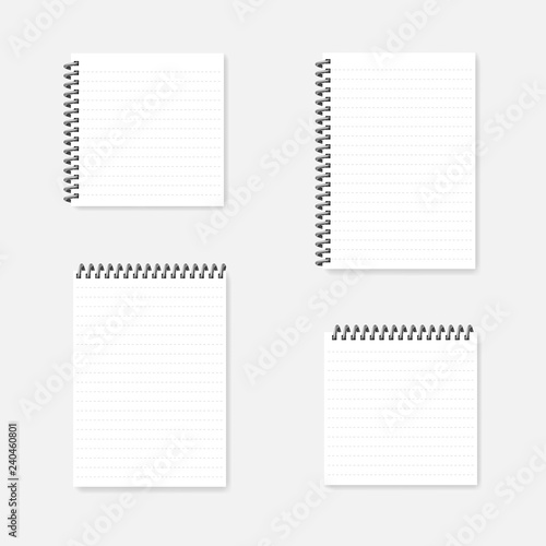 A4 and square wire spring bound dotted lined notebook mock-up set