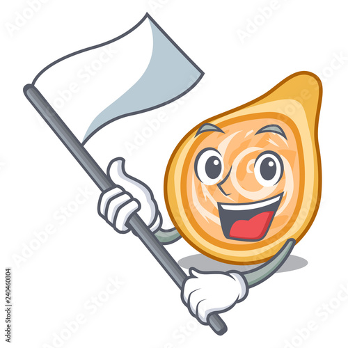 With flag chicken coxinha in shape a cartoon