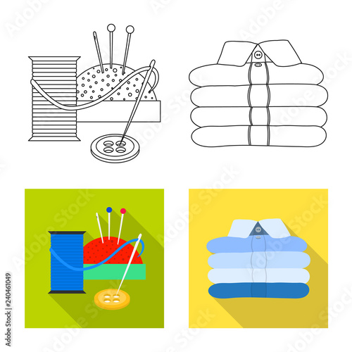 Vector design of laundry and clean sign. Set of laundry and clothes vector icon for stock.