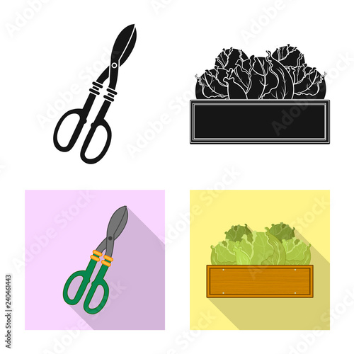 Vector illustration of farm and agriculture logo. Set of farm and plant stock symbol for web.