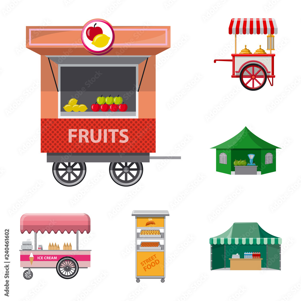 Isolated object of market and exterior sign. Collection of market and food stock vector illustration. Isolated object of market and exterior sign. Collection of market and food stock vector illustration.