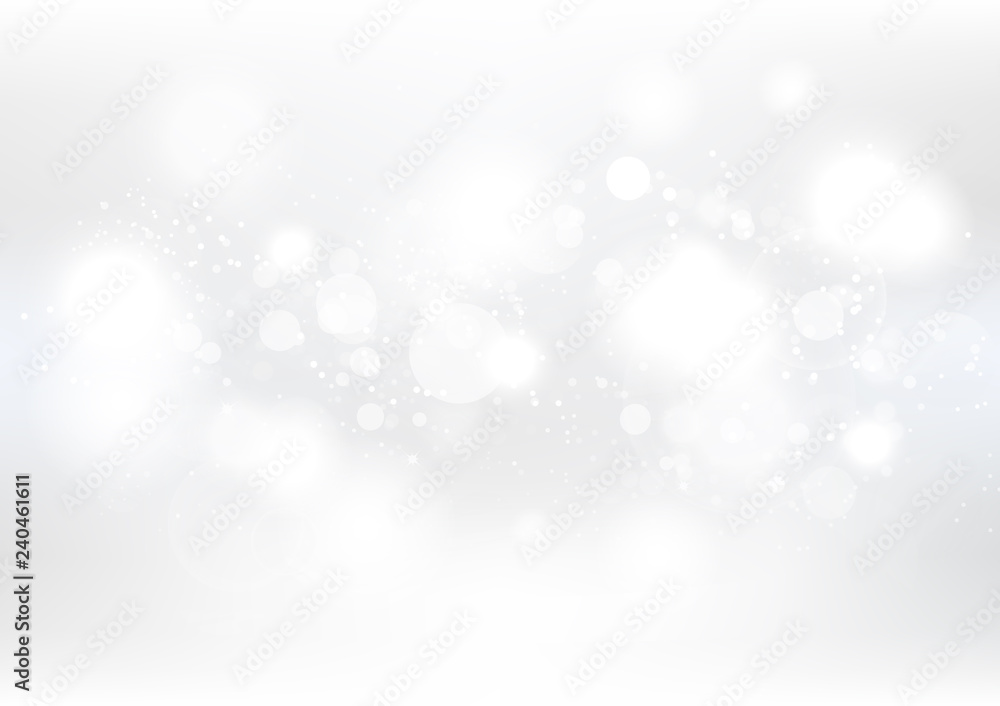 White abstract background, Christmas and new year, winter, snow, seasonal holiday celebration vector illustration