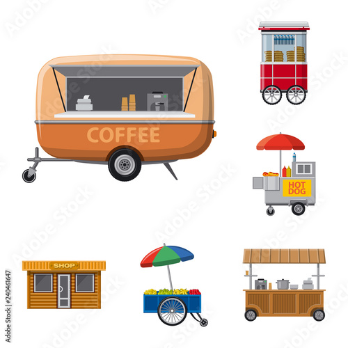 Isolated object of market and exterior sign. Collection of market and food stock symbol for web.
