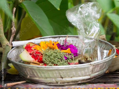 Canang Sari ,the daily offering by Balinese hindus for prayers and praise 