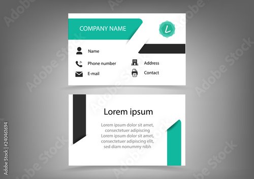 Business card, name card, front and back design, modern creative with infographic detail information simple template vector layout rectangle