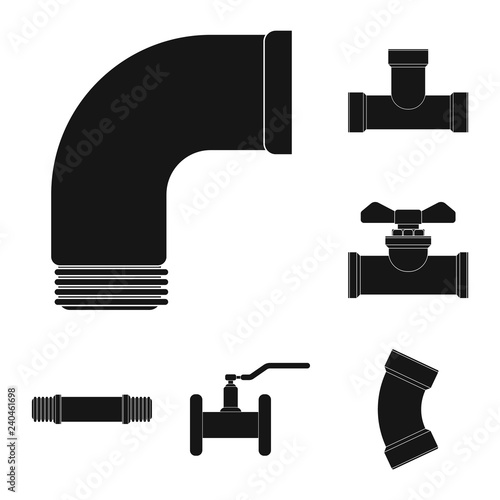 Vector design of pipe and tube symbol. Collection of pipe and pipeline stock vector illustration.