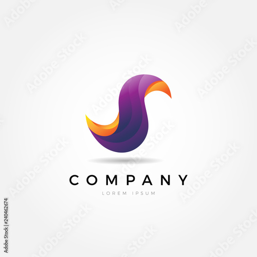 Abstract Colorful Dynamic Fluid Letter S Logo Sign Symbol Icon