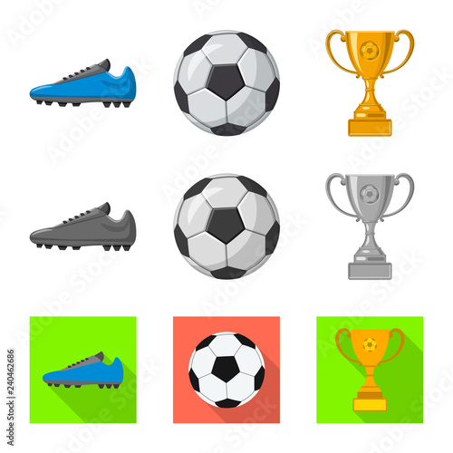 Vector illustration of soccer and gear icon. Set of soccer and tournament vector icon for stock.