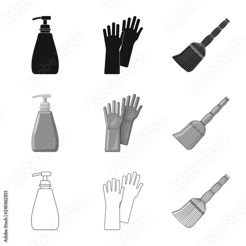 Vector design of cleaning and service sign. Collection of cleaning and household stock vector illustration.
