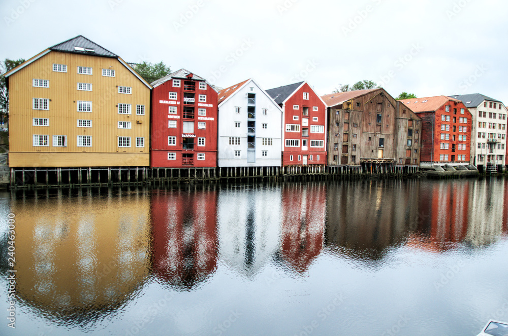 Casas de colores en Trondhein. Noruega.