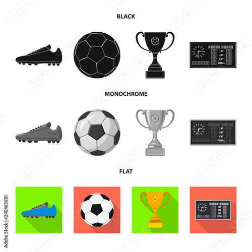 Vector illustration of soccer and gear icon. Collection of soccer and tournament vector icon for stock.