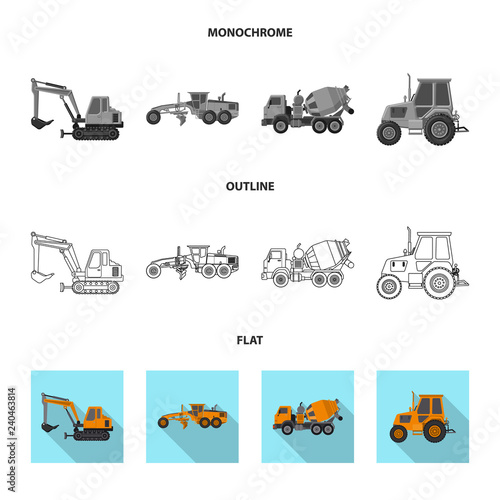 Vector design of build and construction symbol. Collection of build and machinery stock symbol for web.