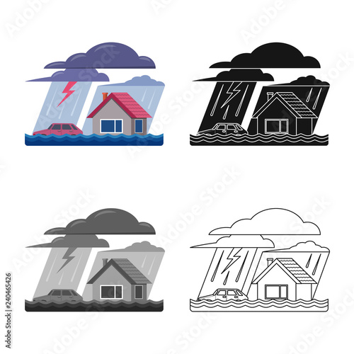 Vector design of natural and disaster sign. Set of natural and risk vector icon for stock.