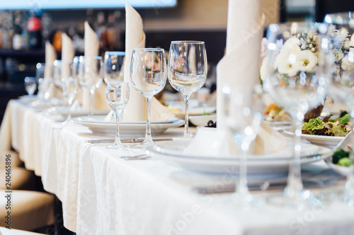 table set for wedding or another catered event © ruslan_shramko