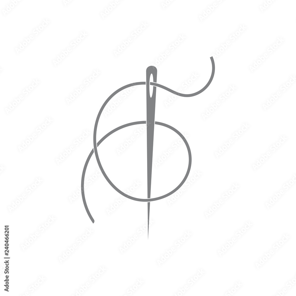 thread and needle simple logo vector Stock Vector | Adobe Stock