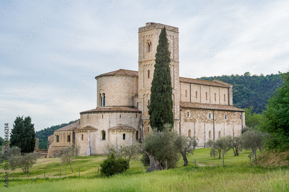 Sant Antimo Abbey at Val d'Orcia, Tuscany, Italy