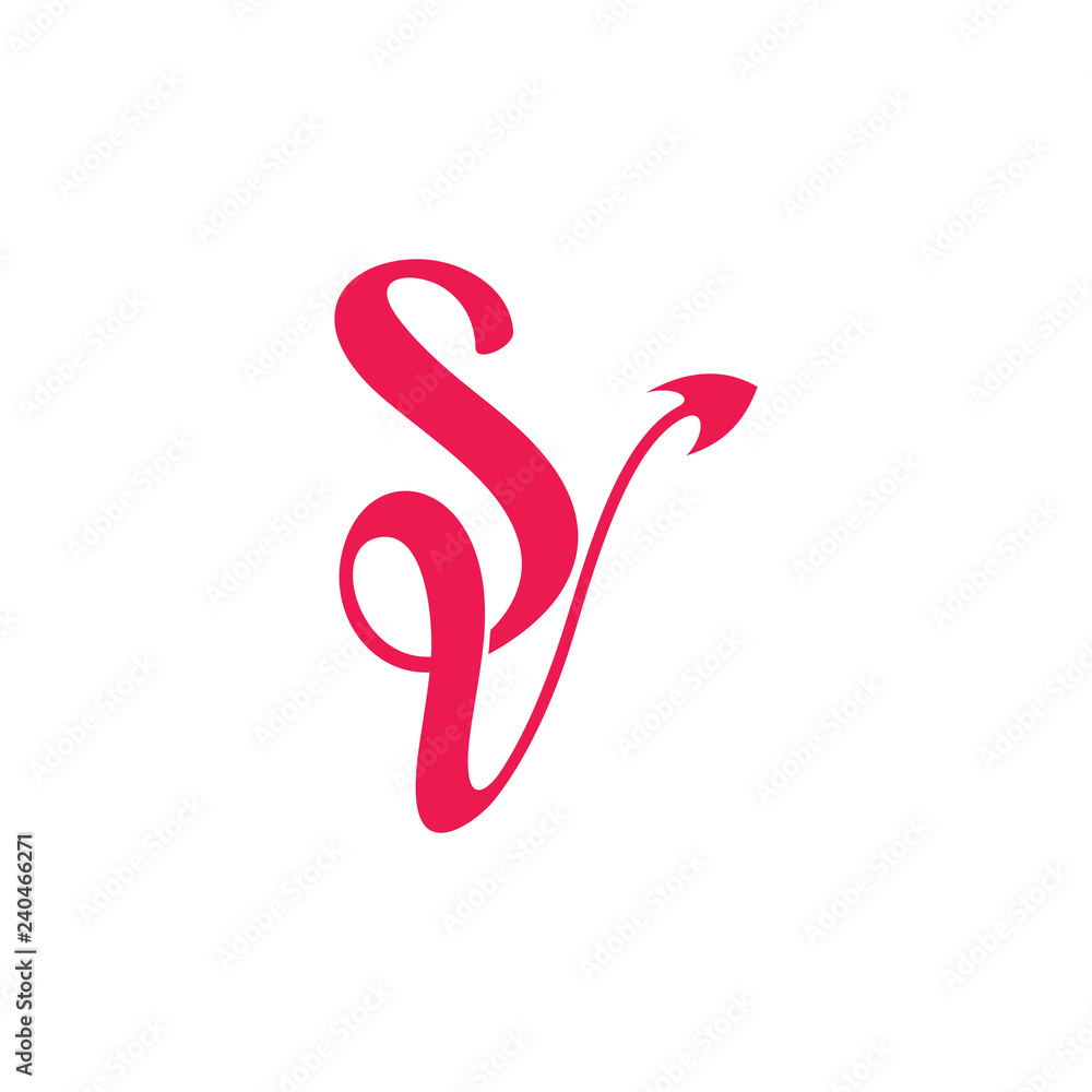 Fototapeta premium letters sv linked infinity ribbon design logo vector