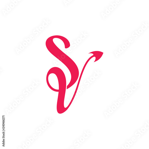 letters sv linked infinity ribbon design logo vector