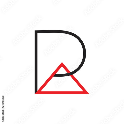 letters pa triangle line logo vector