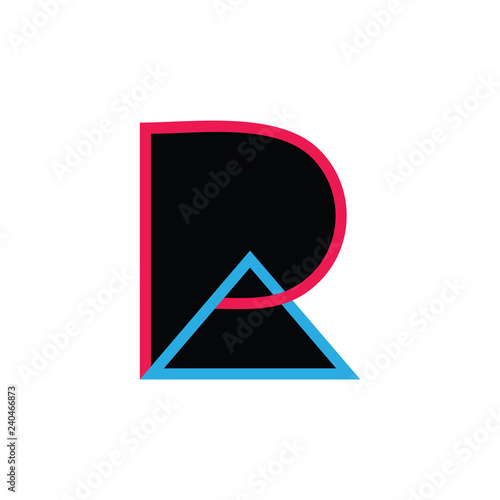 Basic CMYKletters pa triangle line logo vector