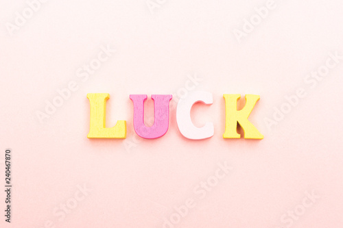 Word luck made from children letters