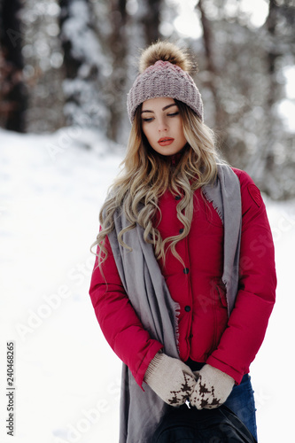portrait of young woman in winter