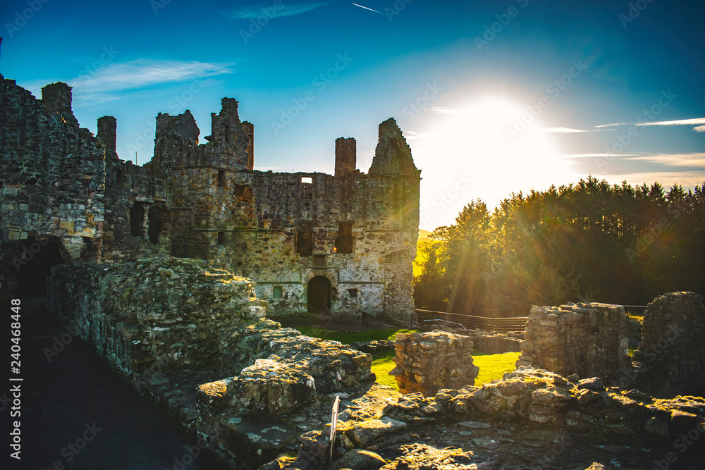Scottish Castles Scotland  Ruins Historical Travel Concept Scottish Medieval Architecture 