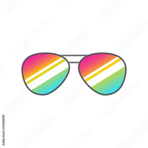 Glasses heart shape for photobooth, photo props design. Cartoon glasses for selfie apps. Vector isolated white background