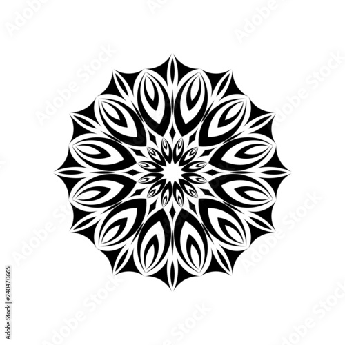 Beautiful mandala vector. Design black on white background. Design print for textile, wallpaper, banner, background. Set 1